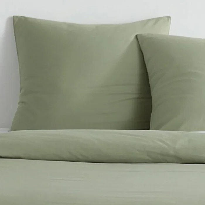 Today Parure de Lit Essential Effet Lavé 2 personnes 220x240 cm - Sage - 100% Polyester - Housse de Couette et 2 Taies d'Oreiller 63x63 cm