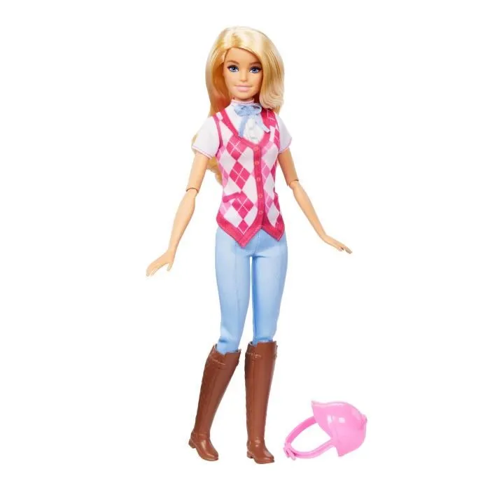 Barbie Poupée Malibu Cavalière Aventure Équestre HXJ38 Jeux d'Imagination pour Enfants