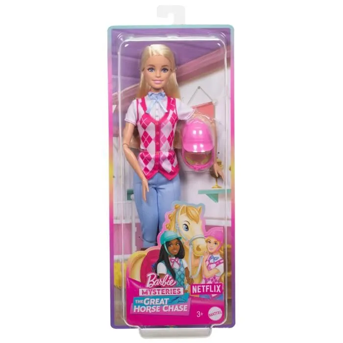 Barbie Poupée Malibu Cavalière Aventure Équestre HXJ38 Jeux d'Imagination pour Enfants
