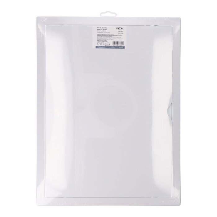 Edm Tapa de registro rectangle encastrable ABS 30x40 cm blanche pour pladou avec mécanisme push-pull