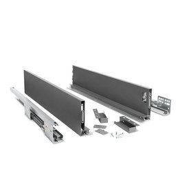 VERBOX H116 Tiroir extra-fin 14mm Extraction totale Fermeture amortie Acabado Antracita 350mm