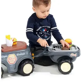 FALK Food Truck Porteur Jouet - Remorque avec Volant Directionnel et Burgers - Enfant Dès 12 Mois - Fabriqué en France
