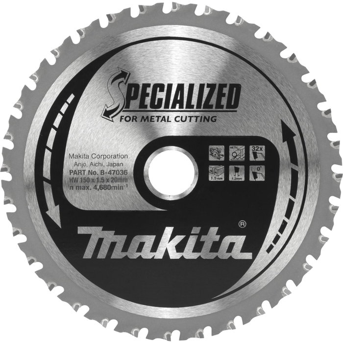Makita B-47036 Lame de scie pour métal 150x20x32Z Makita B-47036 Lame de scie pour métal 150x20x32Z