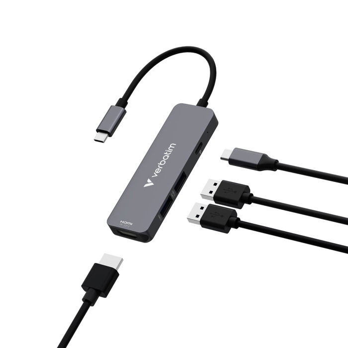 Verbatim USB-C Essentials Multi-Port Hub 4 Port 32155 Gris