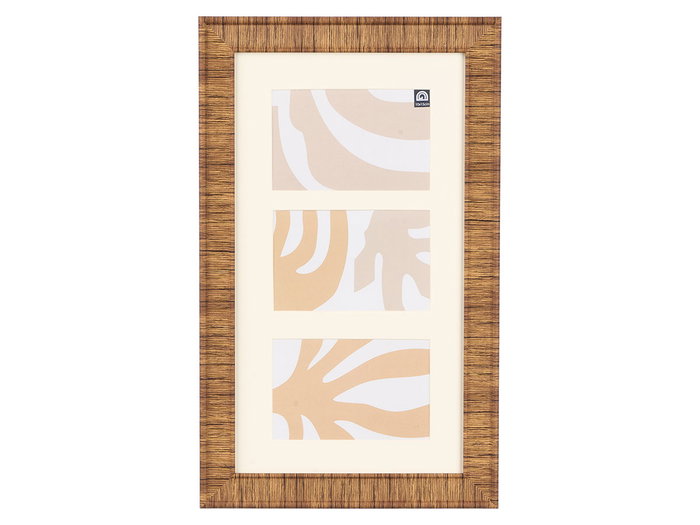 GIFTDECOR Lot de 12 cadres photo rayés 3 photos verticales - Assortiment Beige, Crème et Marron