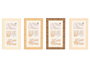 GIFTDECOR Lot de 12 cadres photo rayés 3 photos verticales - Assortiment Beige, Crème et Marron