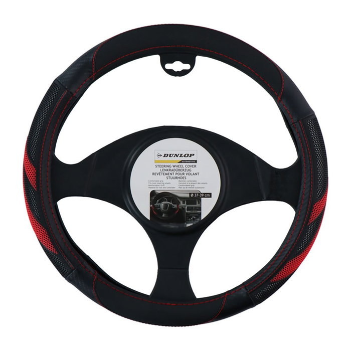 Dunlop Housse de volant en polyuréthane noire avec détails rouges antidesquamation Ø37-39 cm
