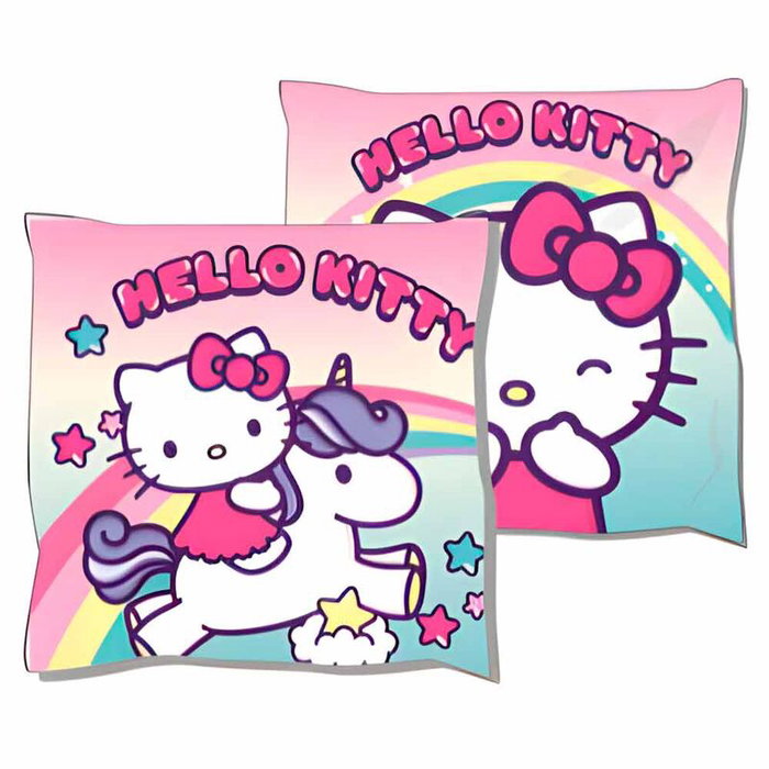 SANRIO Coussin décoratif Hello Kitty 38x38 cm en tissu Velboa - Peluche pour décoration intérieure SANRIO Coussin décoratif Hello Kitty 38x38 cm en tissu Velboa - Peluche pour décoration intérieure