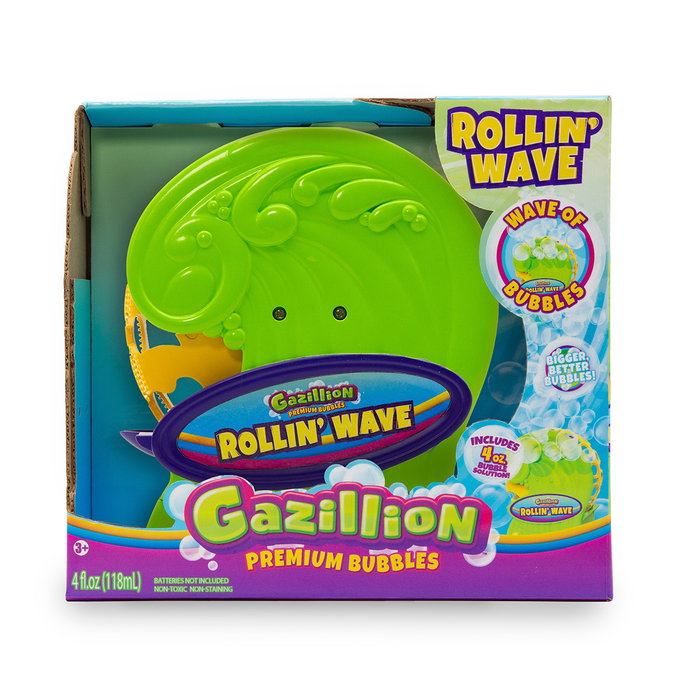 GAZILLION Rollin Wave Machine à bulles 36645 Gazillion Bubbles - Pour enfants dès 3 ans - Multilingue (FR, EN, DE, IT, PT, ES) GAZILLION Rollin Wave Machine à bulles 36645 Gazillion Bubbles - Pour enfants dès 3 ans - Multilingue (FR, EN, DE, IT, PT, ES)