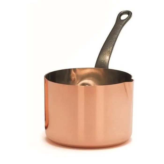 Baumalu Saucière en cuivre massif avec intérieur étamé, diamètre 11 cm, bec verseur, manche en fonte - Pour cuisinière à gaz Baumalu Saucière en cuivre massif avec intérieur étamé, diamètre 11 cm, bec verseur, manche en fonte - Pour cuisinière à gaz