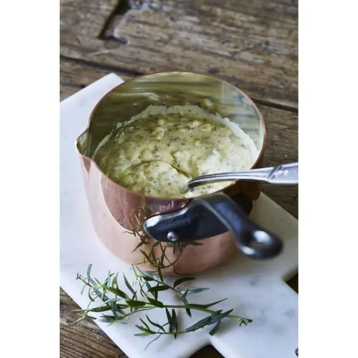 Baumalu Saucière en cuivre massif avec intérieur étamé, diamètre 11 cm, bec verseur, manche en fonte - Pour cuisinière à gaz Baumalu Saucière en cuivre massif avec intérieur étamé, diamètre 11 cm, bec verseur, manche en fonte - Pour cuisinière à gaz