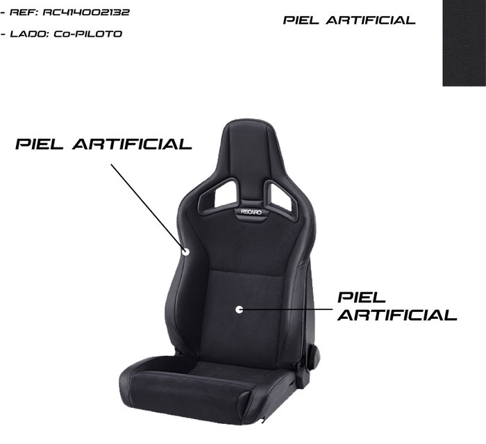 Recaro Cross Sportster CS Siège Sportif Cuir Artificiel Noir Passager
