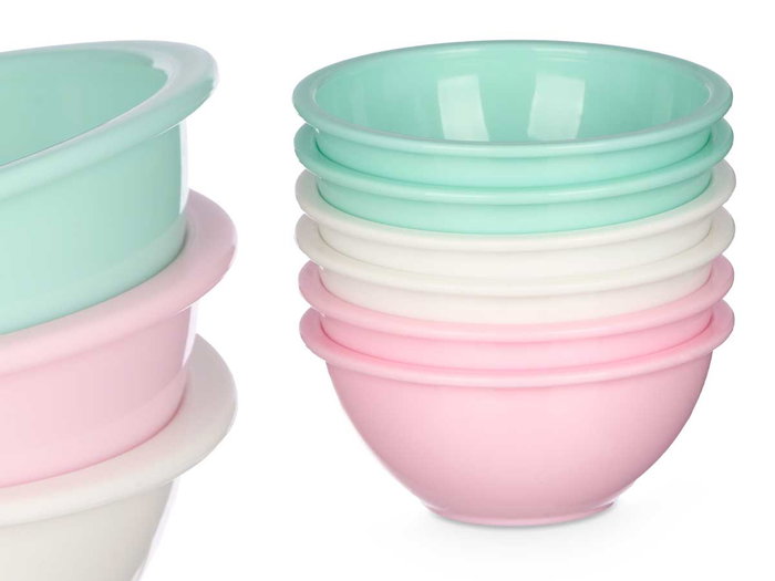 Leknes Set de 6 Bols Assortis Couleurs 300 ml Plastique PP 12x11x12 cm (Set de 12)