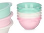 Leknes Set de 6 Bols Assortis Couleurs 300 ml Plastique PP 12x11x12 cm (Set de 12)