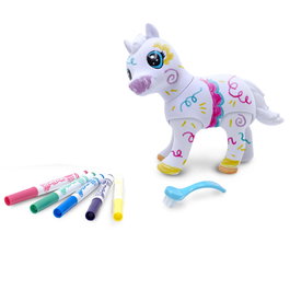 Crayola Washimals Jumbo Pets La Gran Pony Evie 74-2031 - Pony géant à colorier et nettoyer - Jouet créatif avec marqueurs lavables et brosse - Pour enfants 3 ans et plus