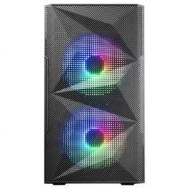 Mars Gaming Caja Ordenador MC-ME, Mini Tour, Noir, Panneau Latéral en Verre Trempé, 2 Ventilateurs FD RGB, Support MicroATX/Mini-ITX