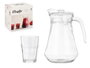 Vivalto Set 5 pièces Jarre et Verres à Soda en Verre et Plastique Transparent 22x22x15 cm (Set de 4)
