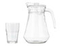 Vivalto Set 5 pièces Jarre et Verres à Soda en Verre et Plastique Transparent 22x22x15 cm (Set de 4)