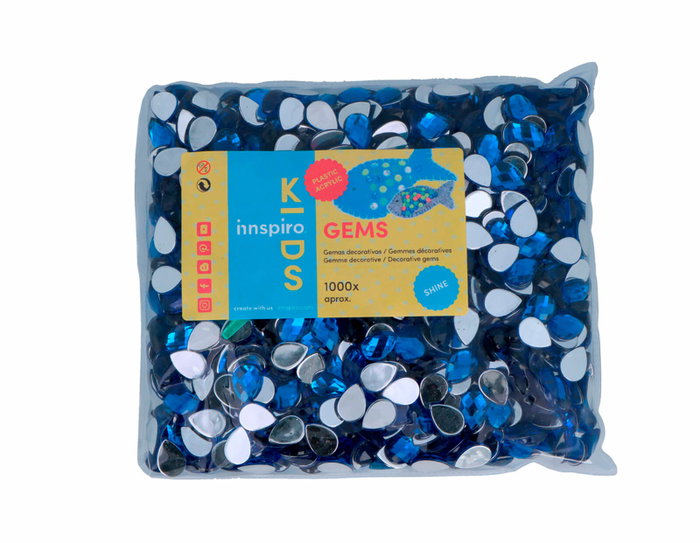 Innspiro Gemmes décoratives acryliques goutte bleue 10x14mm, 1000u. approx. de haute qualité