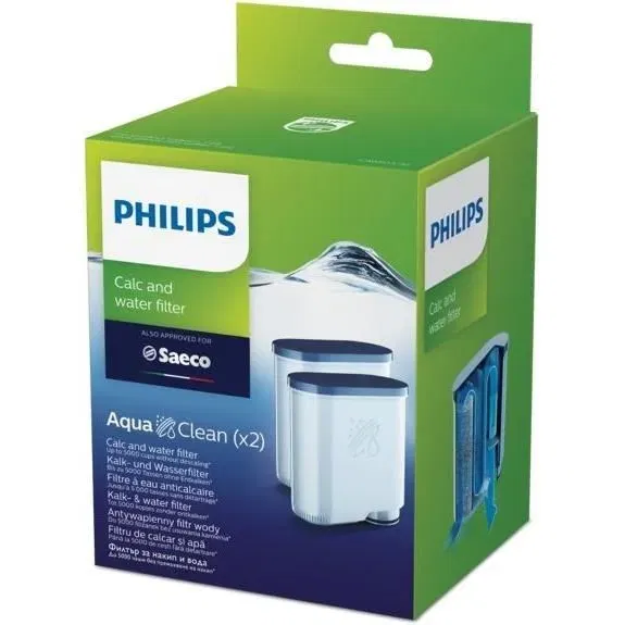 Philips CA6903/20 Filtre AquaClean pour café - Anti-calcaire et filtration eau - Compatible Philips et Saeco - 2 filtres (6 mois)