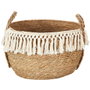 Home Deco Factory Lot de 3 paniers en junquillo et coton Mirage