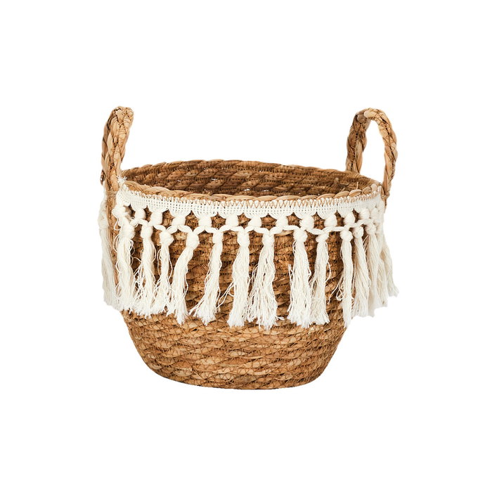 Home Deco Factory Lot de 3 paniers en junquillo et coton Mirage