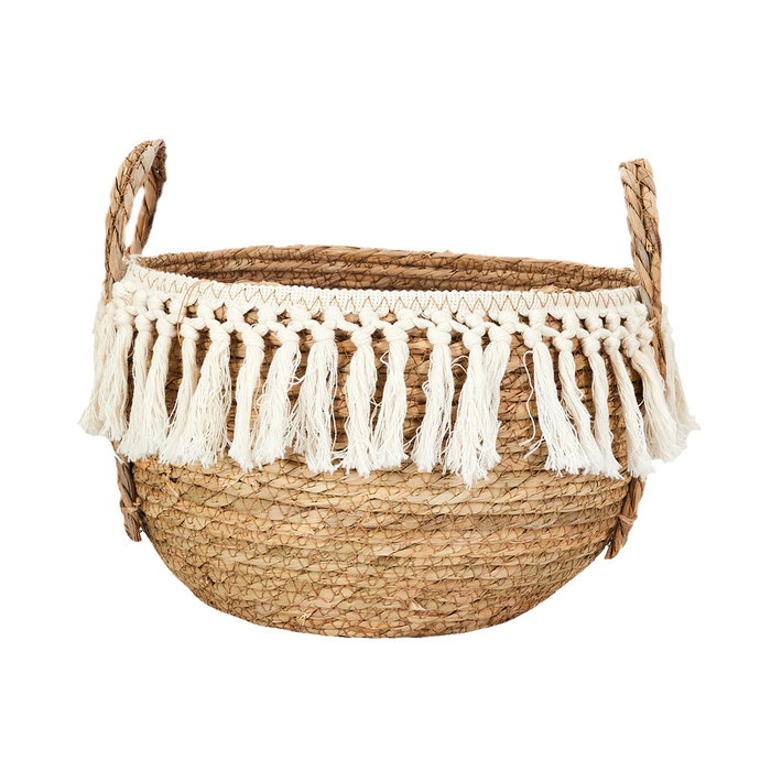 Home Deco Factory Lot de 3 paniers en junquillo et coton Mirage