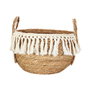 Home Deco Factory Lot de 3 paniers en junquillo et coton Mirage