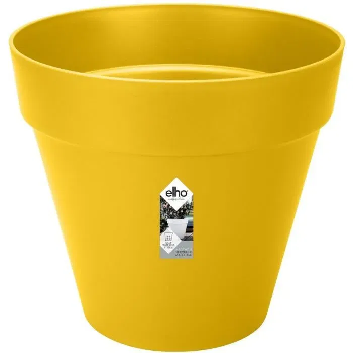 ELHO Pot de fleurs LOFT URBAN rond avec réserve d'eau et roulettes - Plastique percé - Ø38,5 x H35,3 cm - Ocre ELHO Pot de fleurs LOFT URBAN rond avec réserve d'eau et roulettes - Plastique percé - Ø38,5 x H35,3 cm - Ocre