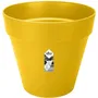 ELHO Pot de fleurs LOFT URBAN rond avec réserve d'eau et roulettes - Plastique percé - Ø38,5 x H35,3 cm - Ocre