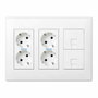 Simon Kit de boîtier mural 500 Cima blanc avec 4 prises Schuko et 2 RJ45