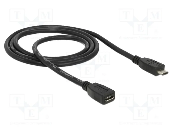 DELOCK Câble USB 2.0 Micro-B vers Micro-B, 1m, Noir DELOCK Câble USB 2.0 Micro-B vers Micro-B, 1m, Noir