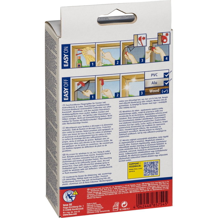 Tesa Moustiquaire pour fenêtres Comfort 1,30 x 1,50 m blanc