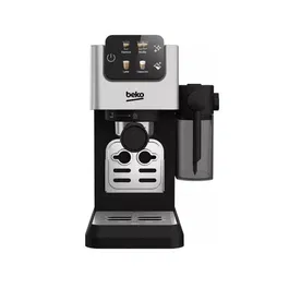 Beko CEP5304X Machine à expresso manuelle avec broyeur, 15 bars, 1628 W, 1,1 L, compatible café moulu et dosettes ESE, écran tactile et carafe à lait amovible