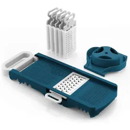 Arthur Martin AMM530 Mandoline Pliable Cuisine 6 en 1 avec 3 Lames à Râper et 3 Lames à Couper en Acier Inoxydable