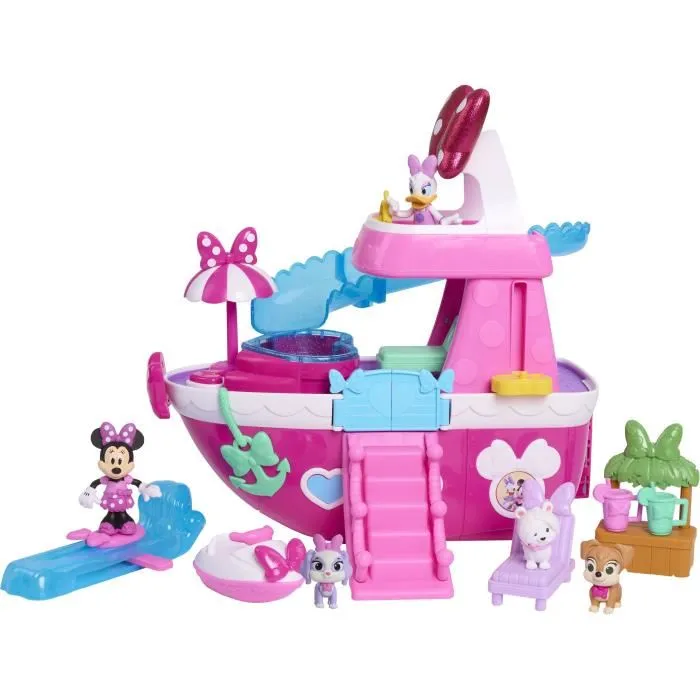 Disney Jouet interactif Minnie Mouse - Le Yacht de Minnie avec 14 accessoires, tenues changeantes et piscine - Disney Junior