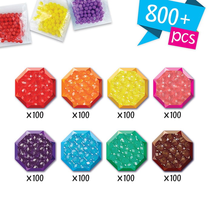 Aquabeads Set de perles Joya avec 800 pièces en 8 couleurs