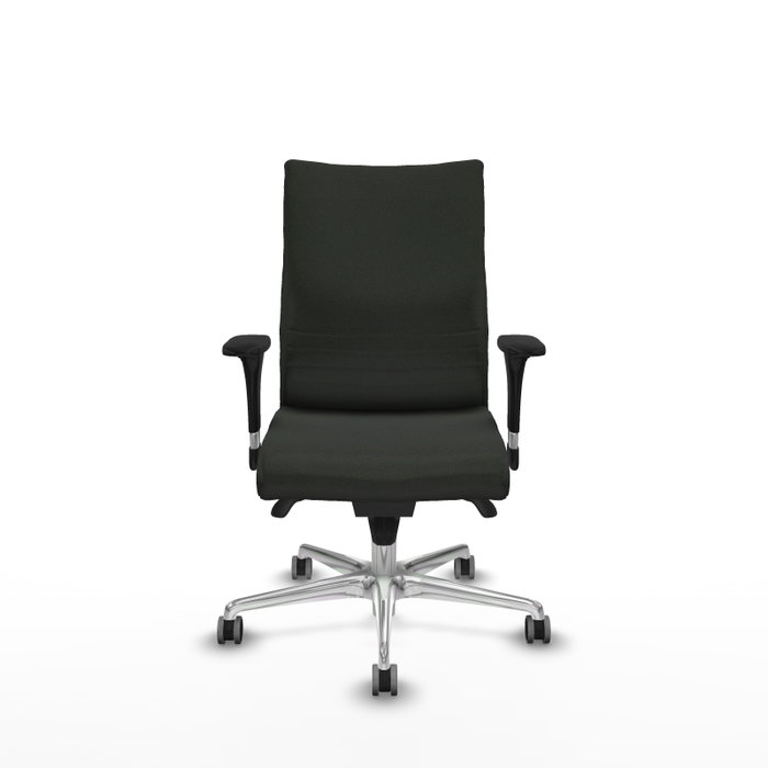 Piqueras Y Crespo Albacete Confidente - Chaise de bureau en tissu noir avec mécanisme synchrone et base aluminium Piqueras Y Crespo Albacete Confidente - Chaise de bureau en tissu noir avec mécanisme synchrone et base aluminium