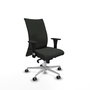 Piqueras Y Crespo Albacete Confidente - Chaise de bureau en tissu noir avec mécanisme synchrone et base aluminium