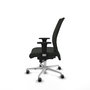 Piqueras Y Crespo Albacete Confidente - Chaise de bureau en tissu noir avec mécanisme synchrone et base aluminium