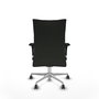 Piqueras Y Crespo Albacete Confidente - Chaise de bureau en tissu noir avec mécanisme synchrone et base aluminium