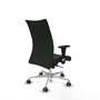 Piqueras Y Crespo Albacete Confidente - Chaise de bureau en tissu noir avec mécanisme synchrone et base aluminium