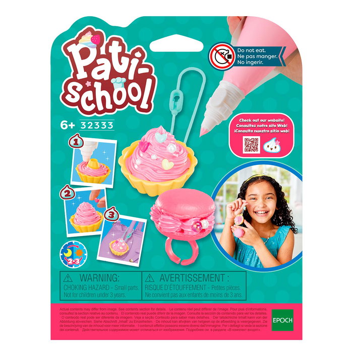 Pati-School Kit Créatif Fiesta Rosa 32333 Epoch - Set pâtisserie décorative avec manche à douille, pâte à modeler, perles et strass pour muffins et gâteaux +6 ans