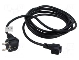 LANBERG Câble d'alimentation 3m, fiche UNI-Schuko vers IEC C13, noir