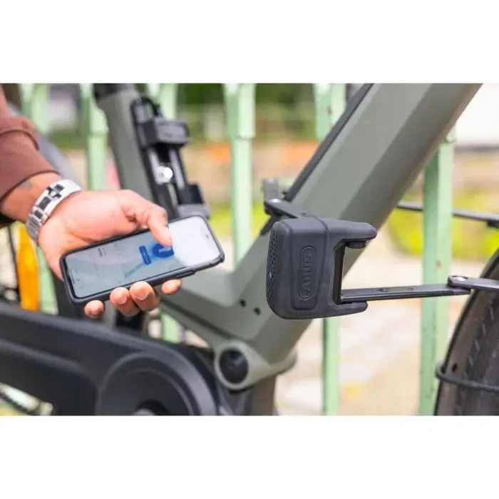 ABUS Antivélo pliable BORDO ONE 6000A/120 avec SmartX Bluetooth, alarme 100 dB, support SH, télécommande RC - Noir