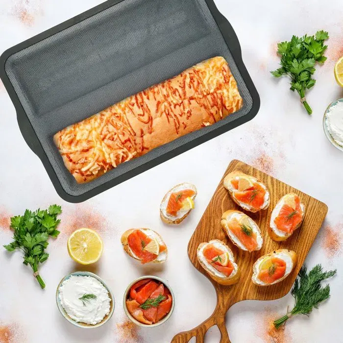 Zenker - Ensemble de 3 ustensiles spécial baguette avec moule à 2 baguettes en silicone, tamis et bol à mélanger en acier inoxydable