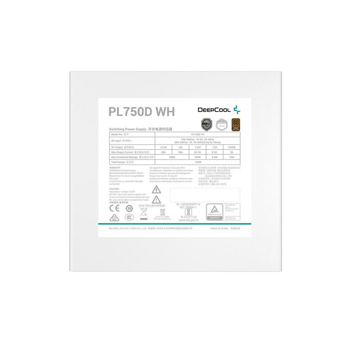 Bloc d’Alimentation DEEPCOOL R-PL750D-FC0W-EU-V2 ATX 750 W 80 Plus Bronze RoHS WEEE