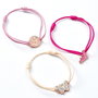 THE CARAT SHOP Set de 2 Bracelets Amitié Glinda Wicked avec breloques papillon, chaussure et lettre G en alliage de zinc rose doré