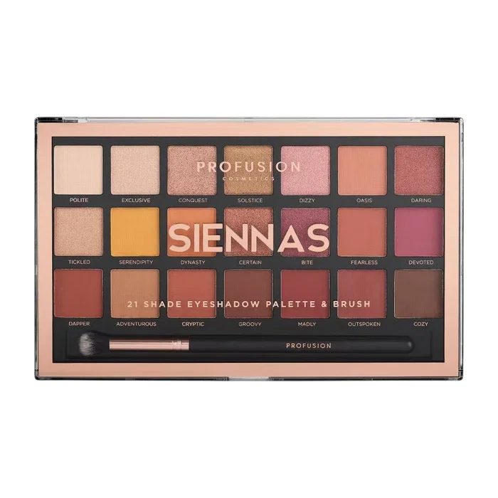 Profusion Cosmetics Palette de fards à paupières Siennas, 21 nuances Profusion Cosmetics Palette de fards à paupières Siennas, 21 nuances