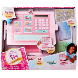 JAKKS PACIFIC - Caisse Enregistreuse Princesses Disney, avec Tablette de Signature à l'Eau, Lecteur de Carte, Calculatrice, Billets Jouets - +3 Ans - Fonctionne avec Piles AAA